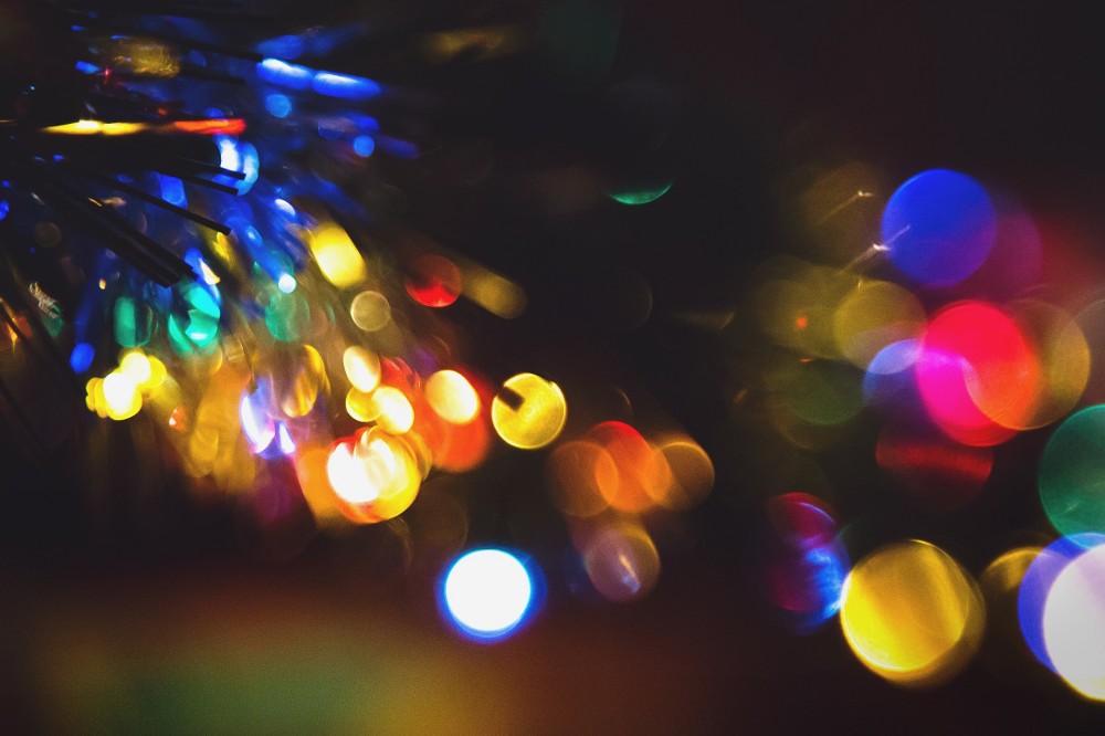 dennennaald met kerstverlichting