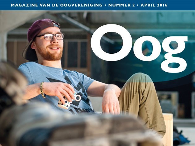 Oog, het magazine van de Oogvereniging, met op de cover de slechtziende skater Ruben Smulders