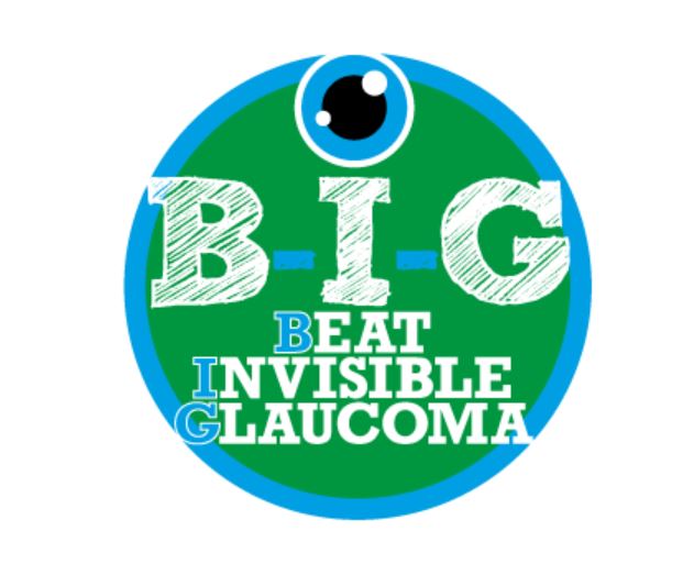 Rond logo met de tekst BIG, wat staat voor Beat Invisible Glaucoma