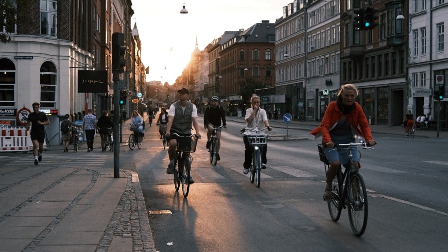 Fietsers in de stad