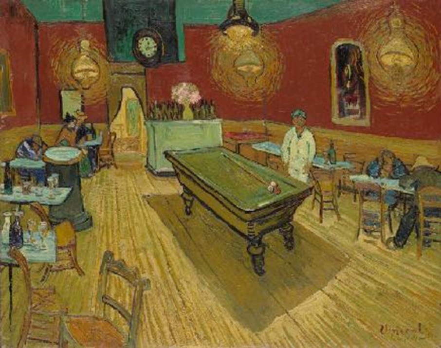 Schilderij Het nachtcafé van Van Gogh
