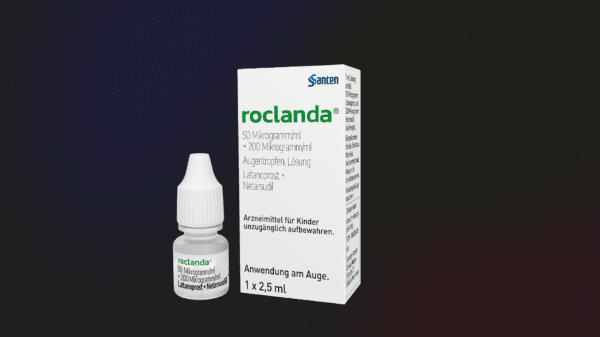 een oogdruppelflesje gevuld met roclanda