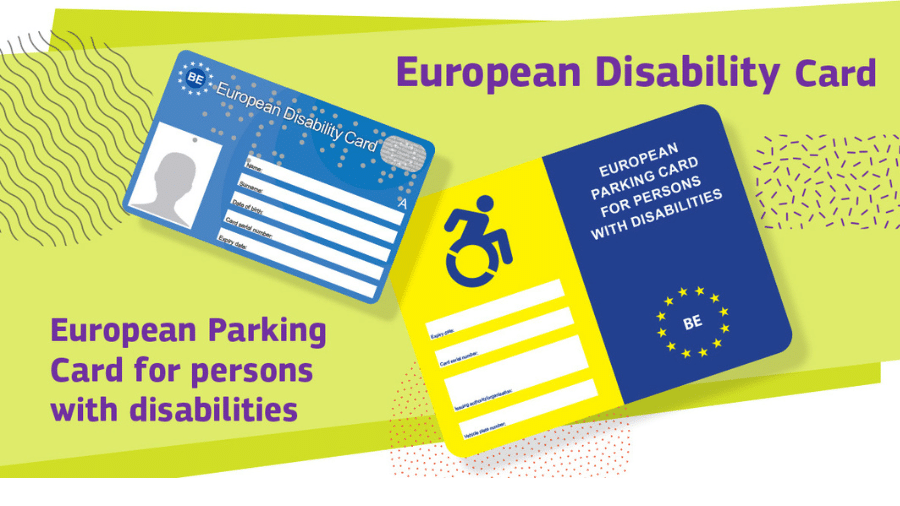 een conceptontwerp van de europese gehandicapten- en parkeerkaart