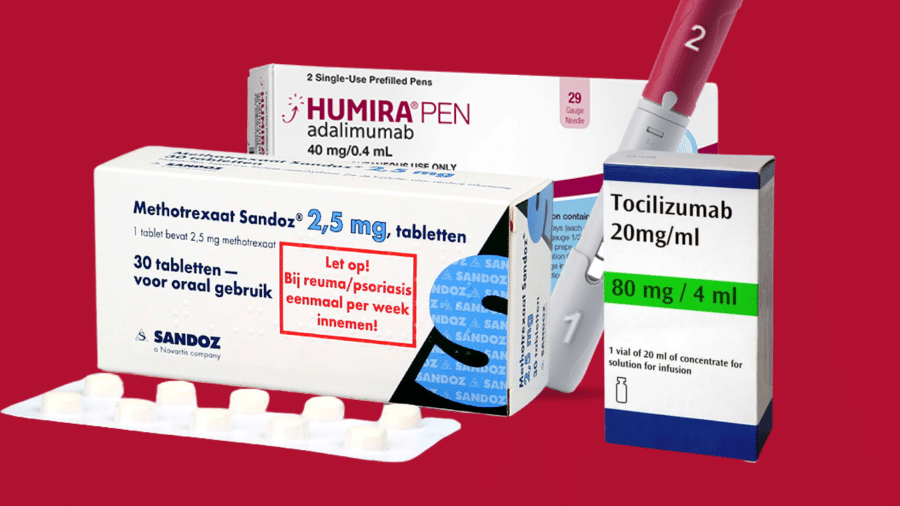 een stapeltje verpakkingen van alternatieve medicijnen bij uveïtis