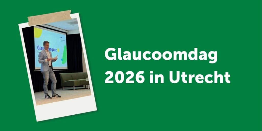 voorzitter Niels Crama presenteert de glaucoomquiz