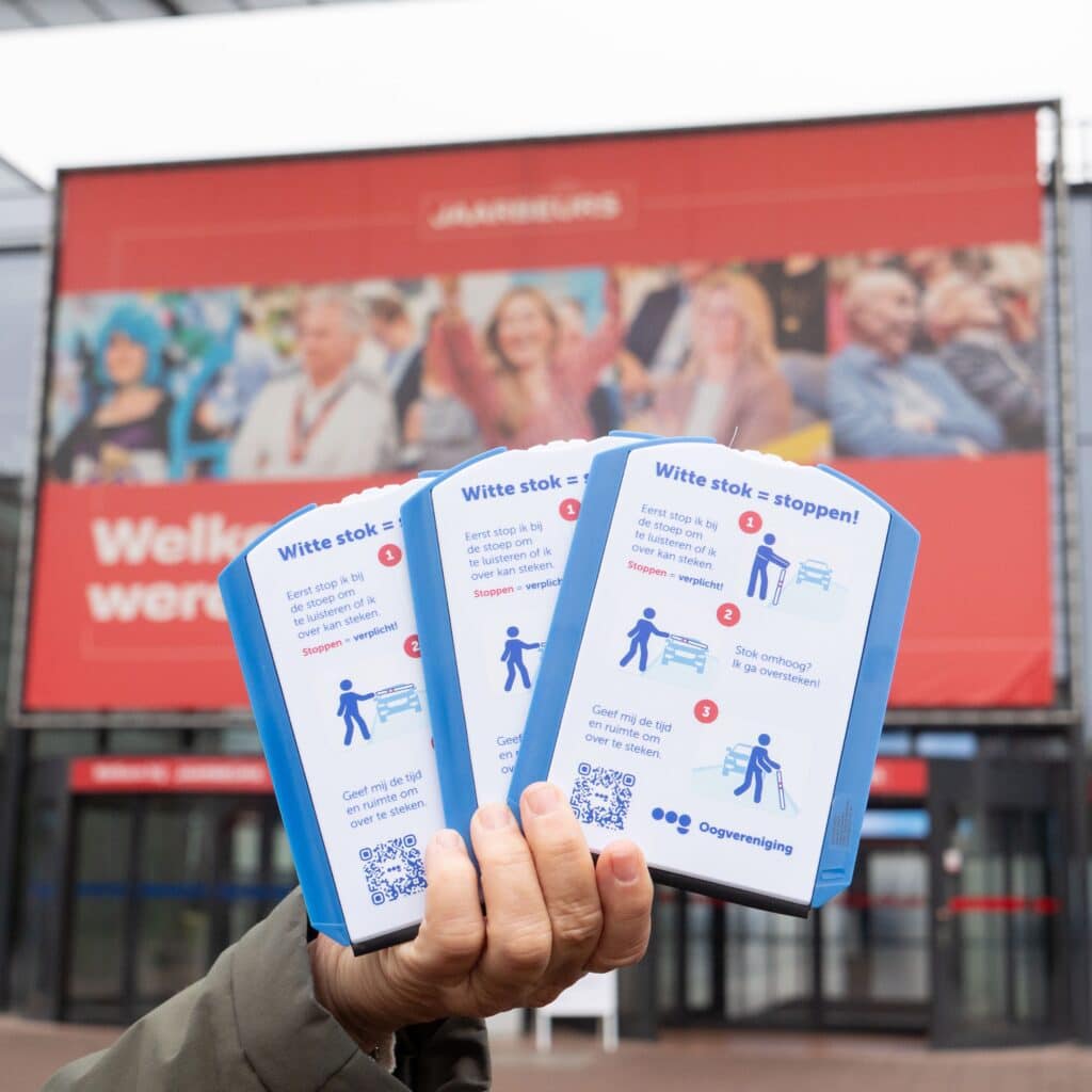 Parkeerschijven met uitleg over de witte stok